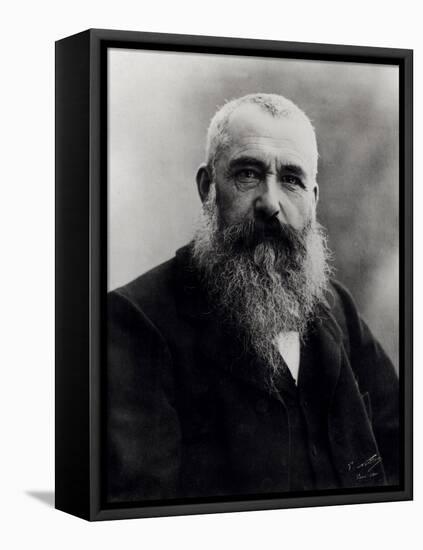 Portrait of Claude Monet (1841-1926) 1901 (B/W Photo)-Nadar-Framed Premier Image Canvas