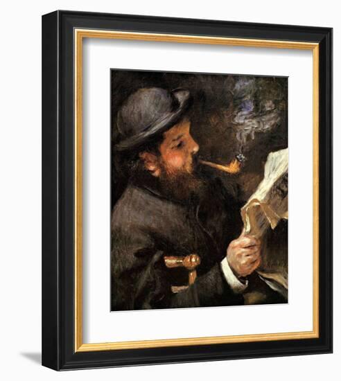 Portrait of Claude Monet Reading-Edouard Manet-Framed Giclee Print