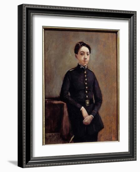 Portrait of Collegian Abel Chambaud Painting by Camille Corot (1796-1875) 19Th Century Sun. 0,32X0,-Jean Baptiste Camille Corot-Framed Giclee Print
