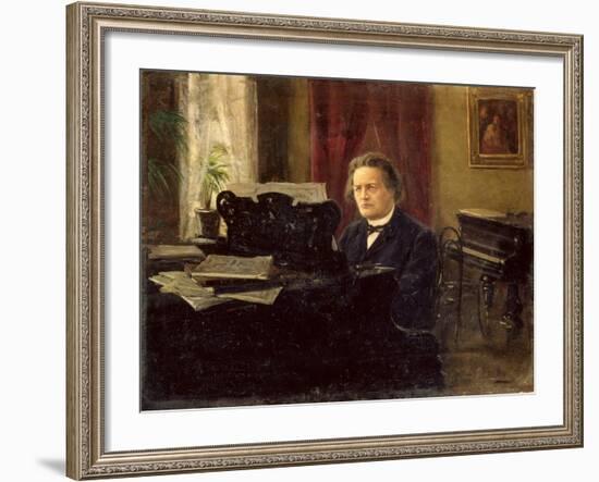 Portrait of Composer Anton Rubinstein-Michail Michailovich Yarowoy-Framed Giclee Print