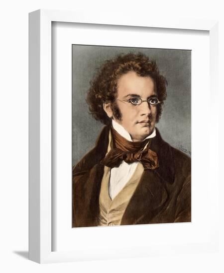 Portrait of Composer Franz Schubert-null-Framed Giclee Print