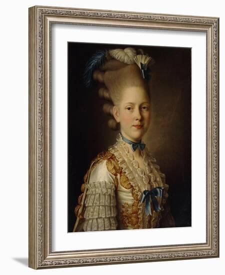 Portrait of Countess Kh. Obolenskaya, Ca 1776-Alexander Roslin-Framed Giclee Print