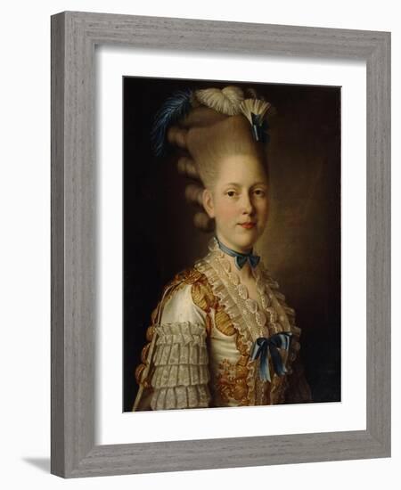 Portrait of Countess Kh. Obolenskaya, Ca 1776-Alexander Roslin-Framed Giclee Print