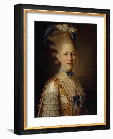 Portrait of Countess Kh. Obolenskaya, Ca 1776-Alexander Roslin-Framed Giclee Print
