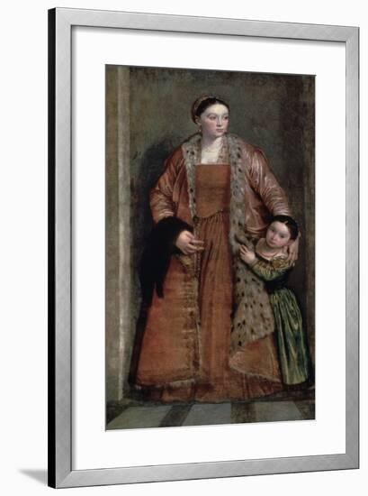 Portrait of Countess Livia Da Porto Thiene and Her Daughter, C1551-Paolo Veronese-Framed Giclee Print