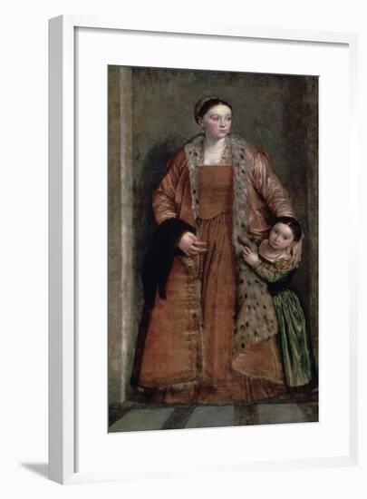 Portrait of Countess Livia Da Porto Thiene and Her Daughter, C1551-Paolo Veronese-Framed Giclee Print