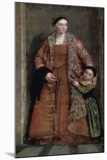 Portrait of Countess Livia Da Porto Thiene and Her Daughter, C1551-Paolo Veronese-Mounted Giclee Print