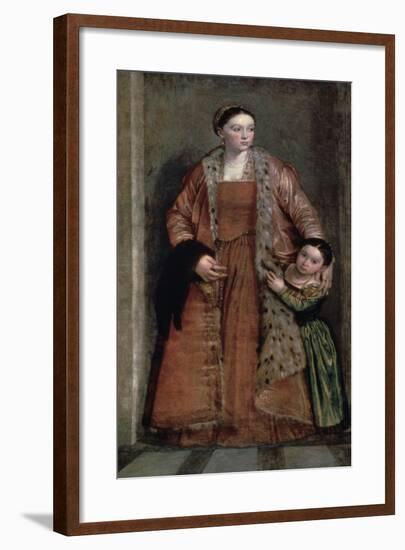 Portrait of Countess Livia Da Porto Thiene and Her Daughter, C1551-Paolo Veronese-Framed Giclee Print