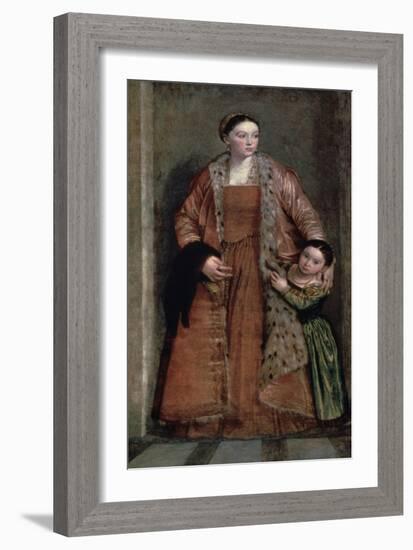 Portrait of Countess Livia Da Porto Thiene and Her Daughter, C1551-Paolo Veronese-Framed Giclee Print