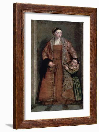 Portrait of Countess Livia Da Porto Thiene and Her Daughter, C1551-Paolo Veronese-Framed Giclee Print