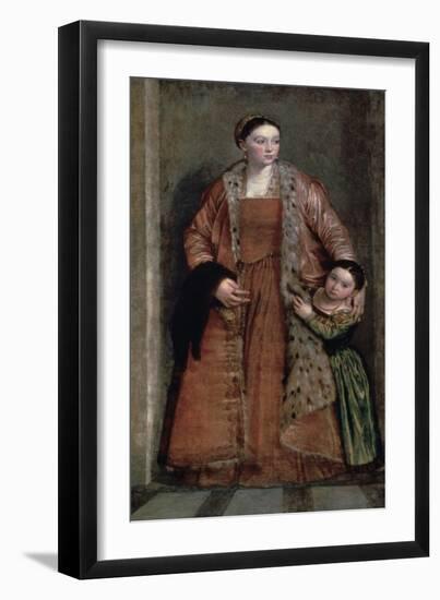 Portrait of Countess Livia Da Porto Thiene and Her Daughter, C1551-Paolo Veronese-Framed Giclee Print