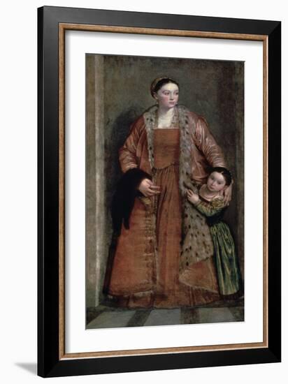 Portrait of Countess Livia Da Porto Thiene and Her Daughter, C1551-Paolo Veronese-Framed Giclee Print