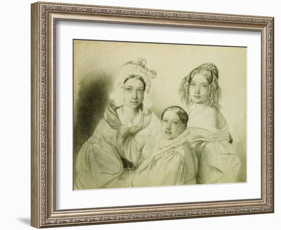 Portrait of Countesses Praskovia, Nadezhda and Maria Vyazemsky, 1835-Fyodor Antonovich Bruni-Framed Giclee Print