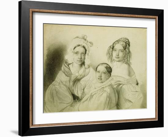 Portrait of Countesses Praskovia, Nadezhda and Maria Vyazemsky, 1835-Fyodor Antonovich Bruni-Framed Giclee Print