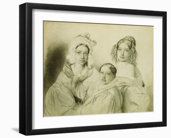 Portrait of Countesses Praskovia, Nadezhda and Maria Vyazemsky, 1835-Fyodor Antonovich Bruni-Framed Giclee Print