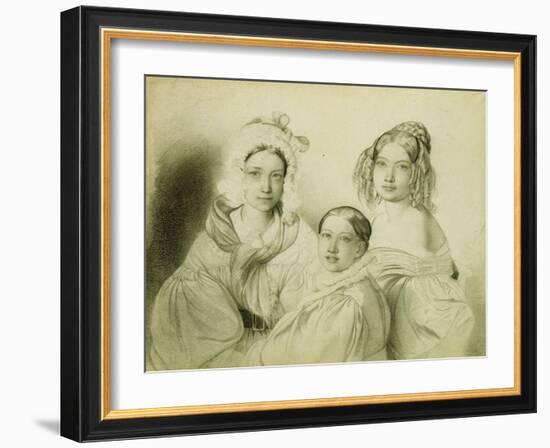 Portrait of Countesses Praskovia, Nadezhda and Maria Vyazemsky, 1835-Fyodor Antonovich Bruni-Framed Giclee Print