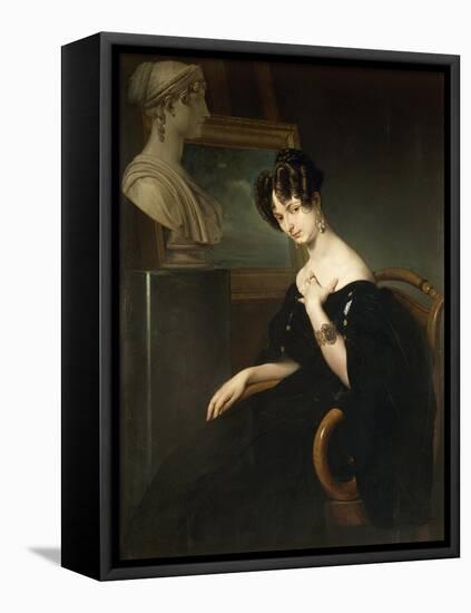 Portrait of Cristina Trivulzio Belgiojoso-Francesco Hayez-Framed Premier Image Canvas