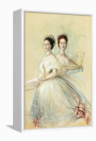 Portrait of Czarina Maria Feodorovna and Her Sister Alexandra-Franz Xaver Winterhalter-Framed Premier Image Canvas
