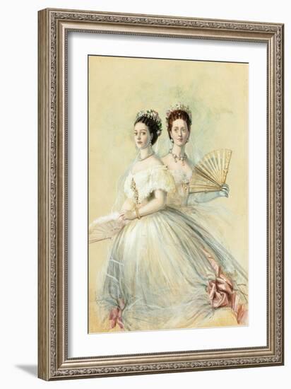 Portrait of Czarina Maria Feodorovna and Her Sister Alexandra-Franz Xaver Winterhalter-Framed Giclee Print