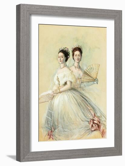 Portrait of Czarina Maria Feodorovna and Her Sister Alexandra-Franz Xaver Winterhalter-Framed Giclee Print