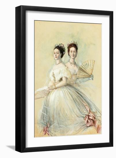 Portrait of Czarina Maria Feodorovna and Her Sister Alexandra-Franz Xaver Winterhalter-Framed Giclee Print