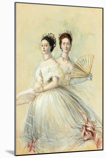 Portrait of Czarina Maria Feodorovna and Her Sister Alexandra-Franz Xaver Winterhalter-Mounted Giclee Print