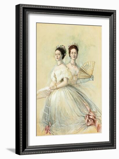 Portrait of Czarina Maria Feodorovna and Her Sister Alexandra-Franz Xaver Winterhalter-Framed Giclee Print