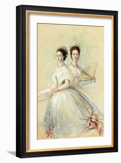 Portrait of Czarina Maria Feodorovna and Her Sister Alexandra-Franz Xaver Winterhalter-Framed Giclee Print