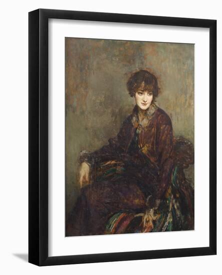 Portrait of Daisy Fellowes, Née Marguerite Decazes De Glücksbierg (1890-1962) (Oil on Canvas)-Jacques-emile Blanche-Framed Giclee Print