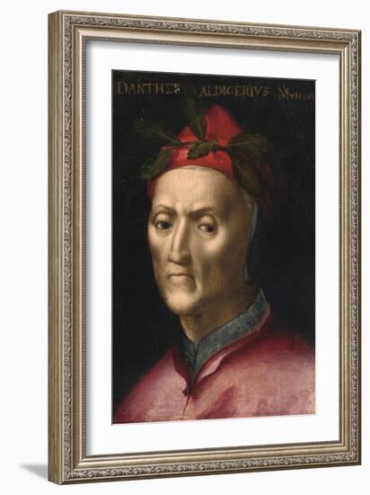 Portrait of Dante Alighieri (1265-1321) - Peinture Anonyme Du 16Eme Siecle - Collection Privee-Anonymous Anonymous-Framed Giclee Print