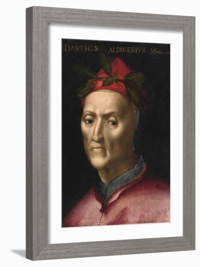 Portrait of Dante Alighieri (1265-1321) - Peinture Anonyme Du 16Eme Siecle - Collection Privee-Anonymous Anonymous-Framed Giclee Print