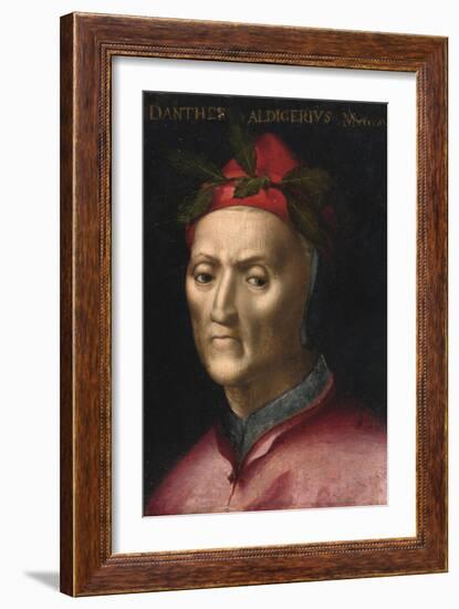 Portrait of Dante Alighieri (1265-1321) - Peinture Anonyme Du 16Eme Siecle - Collection Privee-Anonymous Anonymous-Framed Giclee Print