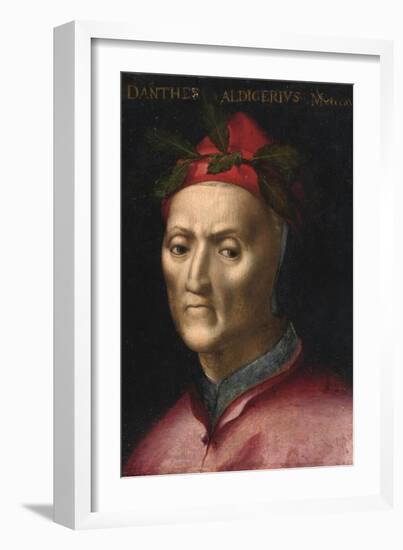 Portrait of Dante Alighieri (1265-1321) - Peinture Anonyme Du 16Eme Siecle - Collection Privee-Anonymous Anonymous-Framed Giclee Print