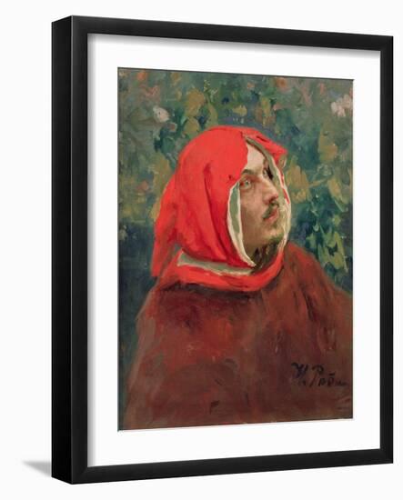 Portrait of Dante Alighieri (1265-1321)-Ilya Efimovich Repin-Framed Giclee Print
