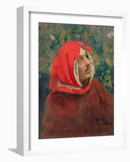 Portrait of Dante Alighieri (1265-1321)-Ilya Efimovich Repin-Framed Giclee Print