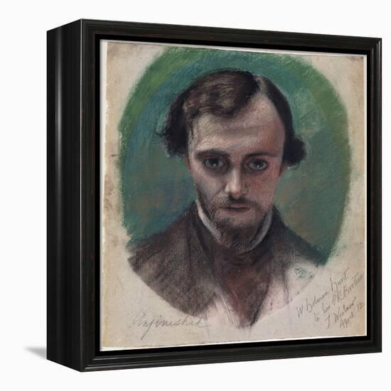 Portrait of Dante Gabriel Rossetti, 1853-William Holman Hunt-Framed Premier Image Canvas