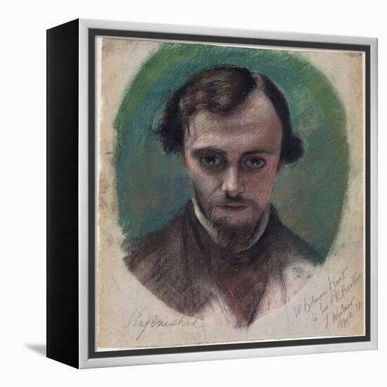 Portrait of Dante Gabriel Rossetti, 1853-William Holman Hunt-Framed Premier Image Canvas