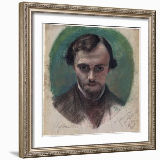 Portrait of Dante Gabriel Rossetti, 1853-William Holman Hunt-Framed Giclee Print