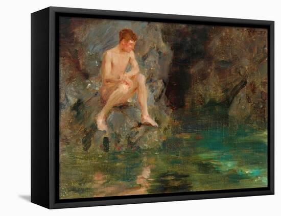 Portrait of David Bone - Cornwall, 1913-Henry Scott Tuke-Framed Premier Image Canvas