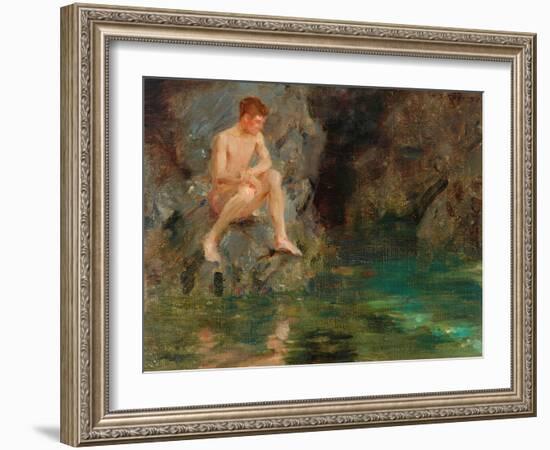 Portrait of David Bone - Cornwall, 1913-Henry Scott Tuke-Framed Giclee Print