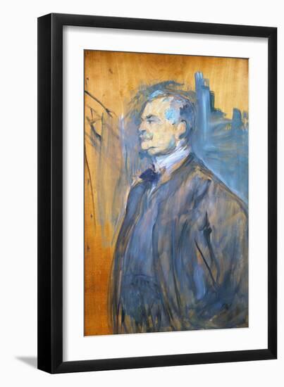 Portrait of De M. Manzi (Panel)-Henri de Toulouse-Lautrec-Framed Giclee Print