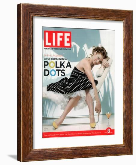 Portrait of Debra Messing Wearing Polka Dot Dress by Tracy and Michael, April 8, 2005-Lee Jenkins-Framed Photographic Print