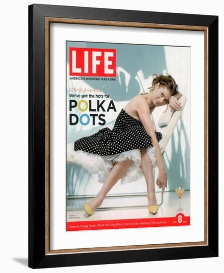 Portrait of Debra Messing Wearing Polka Dot Dress by Tracy and Michael, April 8, 2005-Lee Jenkins-Framed Photographic Print