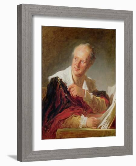 Portrait of Denis Diderot (1715-84) circa 1769-Jean-Honoré Fragonard-Framed Giclee Print