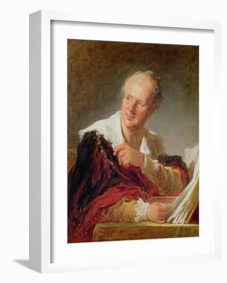 Portrait of Denis Diderot (1715-84) circa 1769-Jean-Honoré Fragonard-Framed Giclee Print