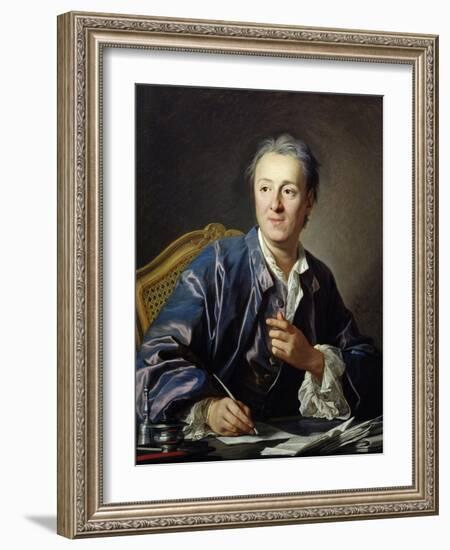 Portrait of Denis Diderot, 1767-Louis Michel Van Loo-Framed Art Print