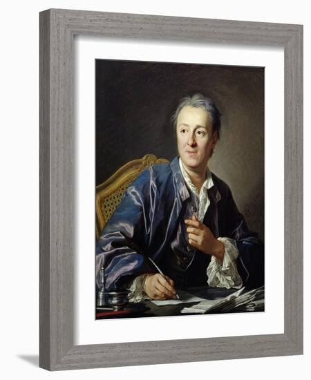 Portrait of Denis Diderot, 1767-Louis Michel Van Loo-Framed Art Print