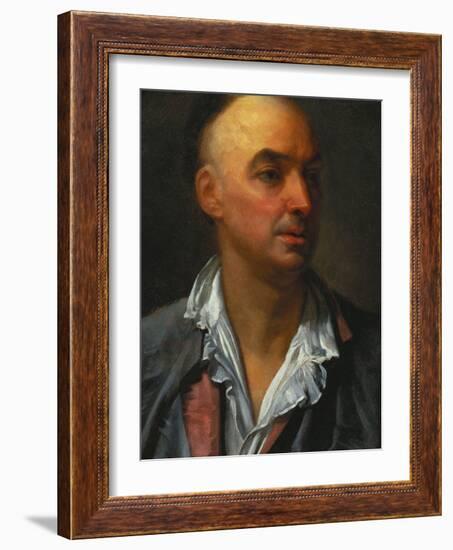 Portrait of Denis Diderot, Bust-Length, Wearing an Open, Lace-Collared, Shirt and Jacket-Jean-Baptiste Greuze-Framed Giclee Print