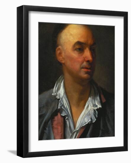 Portrait of Denis Diderot, Bust-Length, Wearing an Open, Lace-Collared, Shirt and Jacket-Jean-Baptiste Greuze-Framed Giclee Print