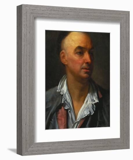 Portrait of Denis Diderot, Bust-Length, Wearing an Open, Lace-Collared, Shirt and Jacket-Jean-Baptiste Greuze-Framed Giclee Print